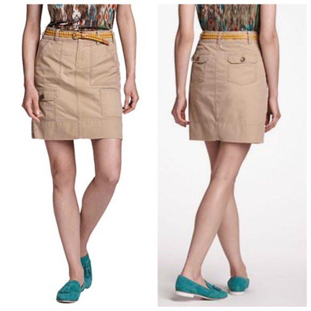 Anthropologie Khaki Mini Skirt